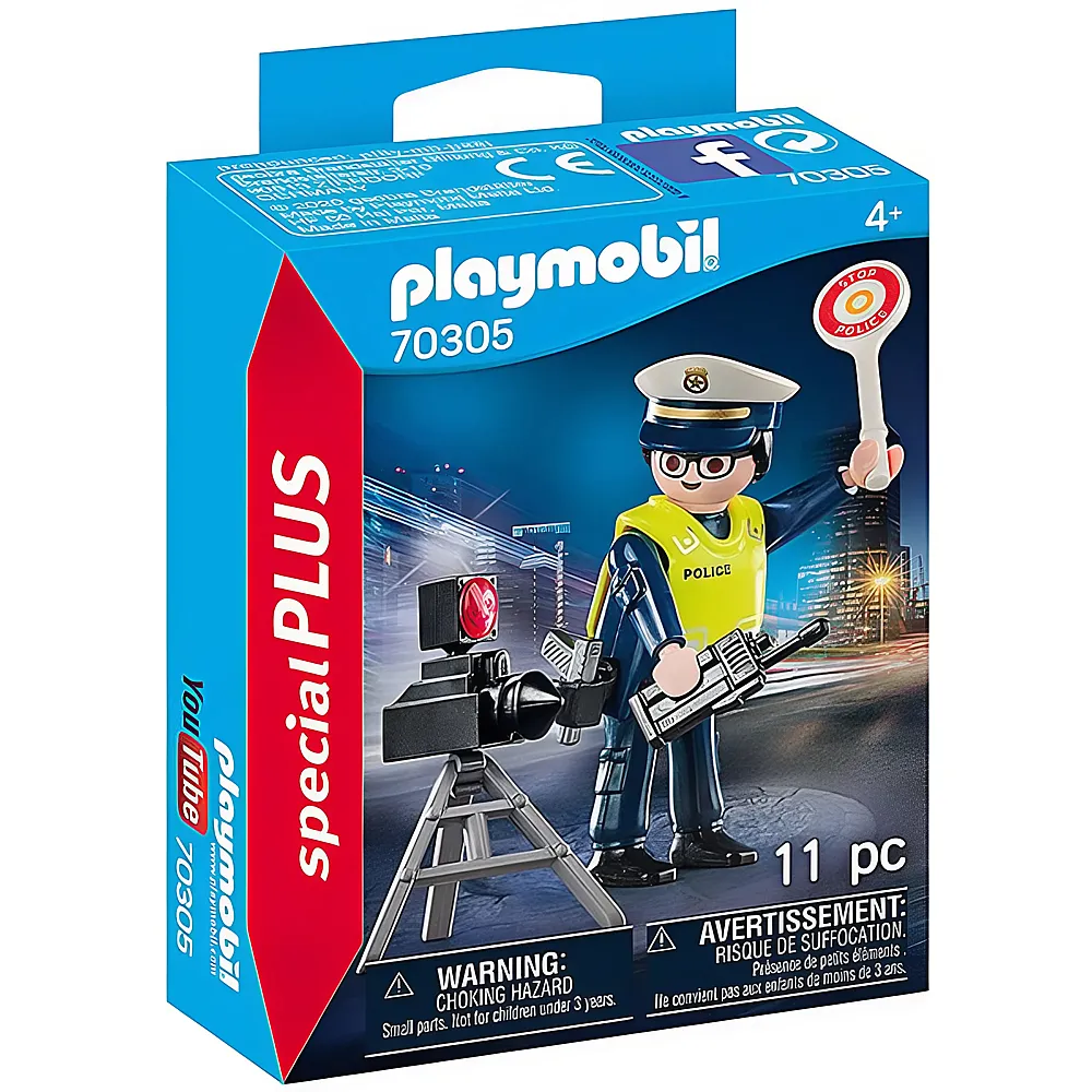 PLAYMOBIL City Action Police Officer with Speed Trap 70305