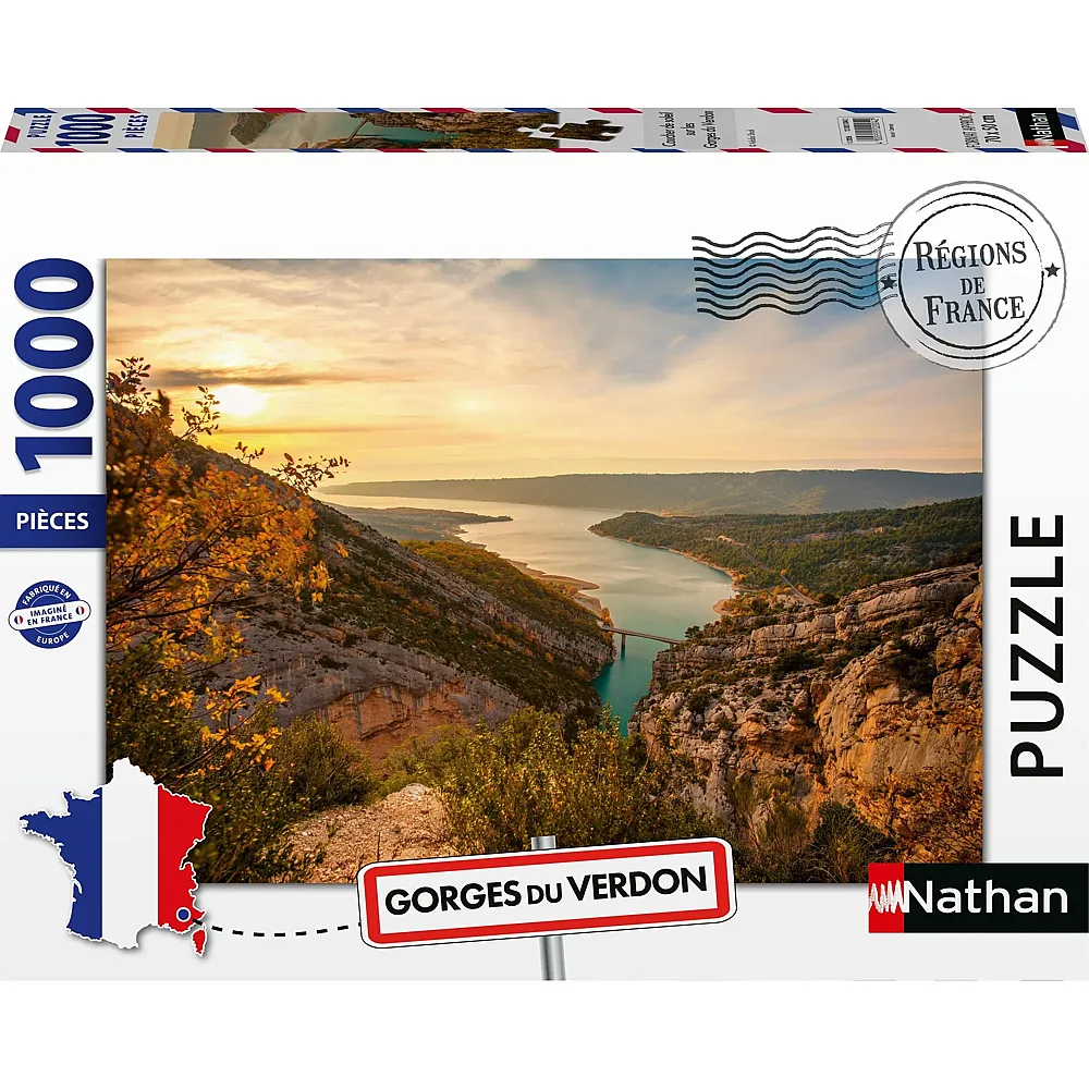 Nathan Puzzle R�gion de France Sonnenuntergang auf den Gorges du Verdon - 1000 Teile