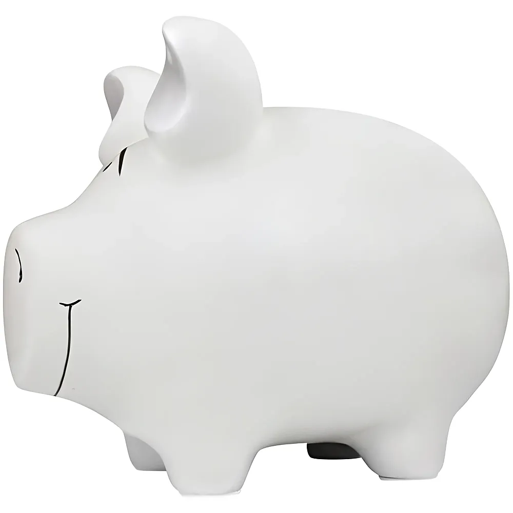KCG Sparschwein Blanko aus Keramik Weiss - Dekoration