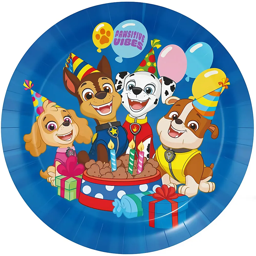 meinspielzeug - BeenSmile Paw Patrol Einwegteller 23cm - 8 Teile | Tischdeko
