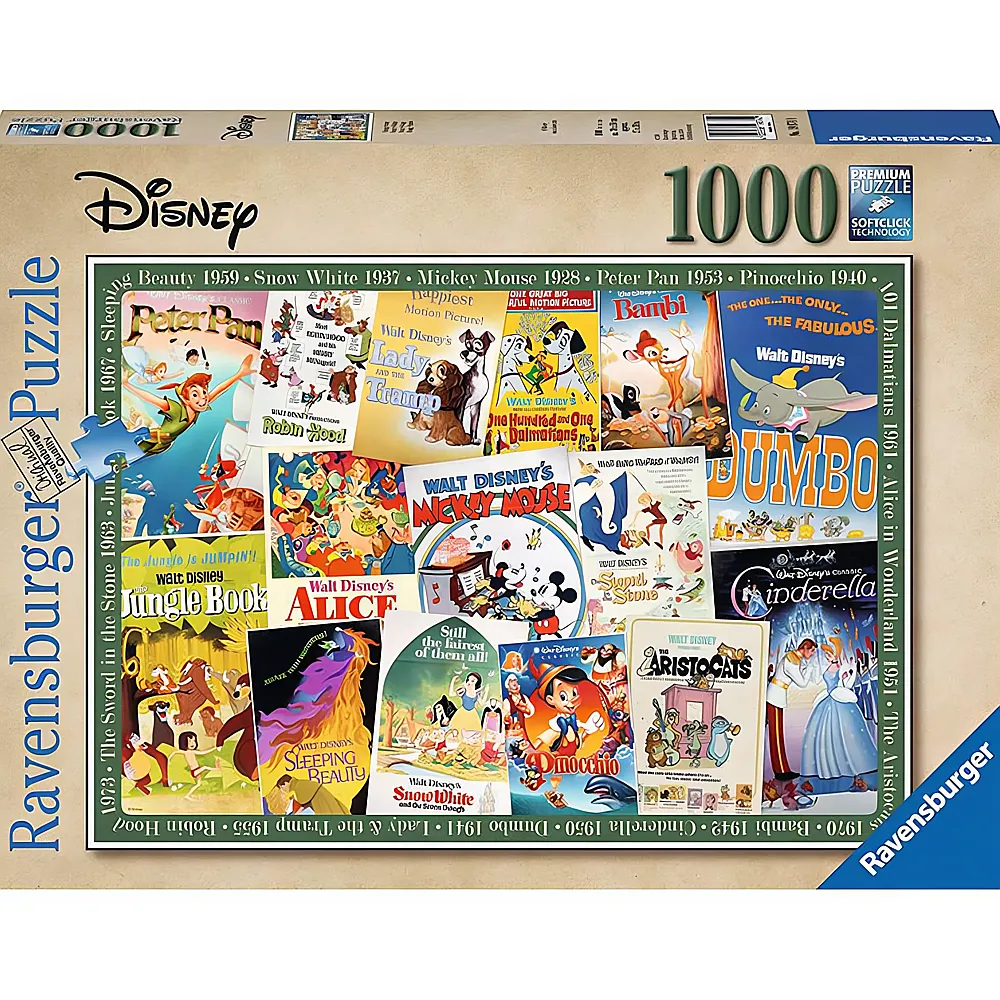 Ravensburger Puzzle Disney Vintage Movie Poster 1000Teile