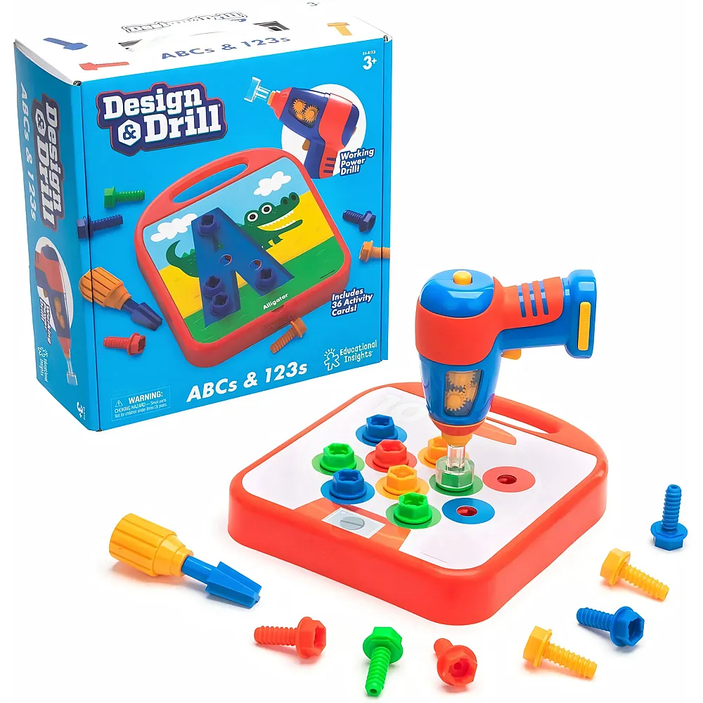 Learning Resources Design & Drill ABC & 123, Konstruktionsspielzeug f�r die Feinmotorik