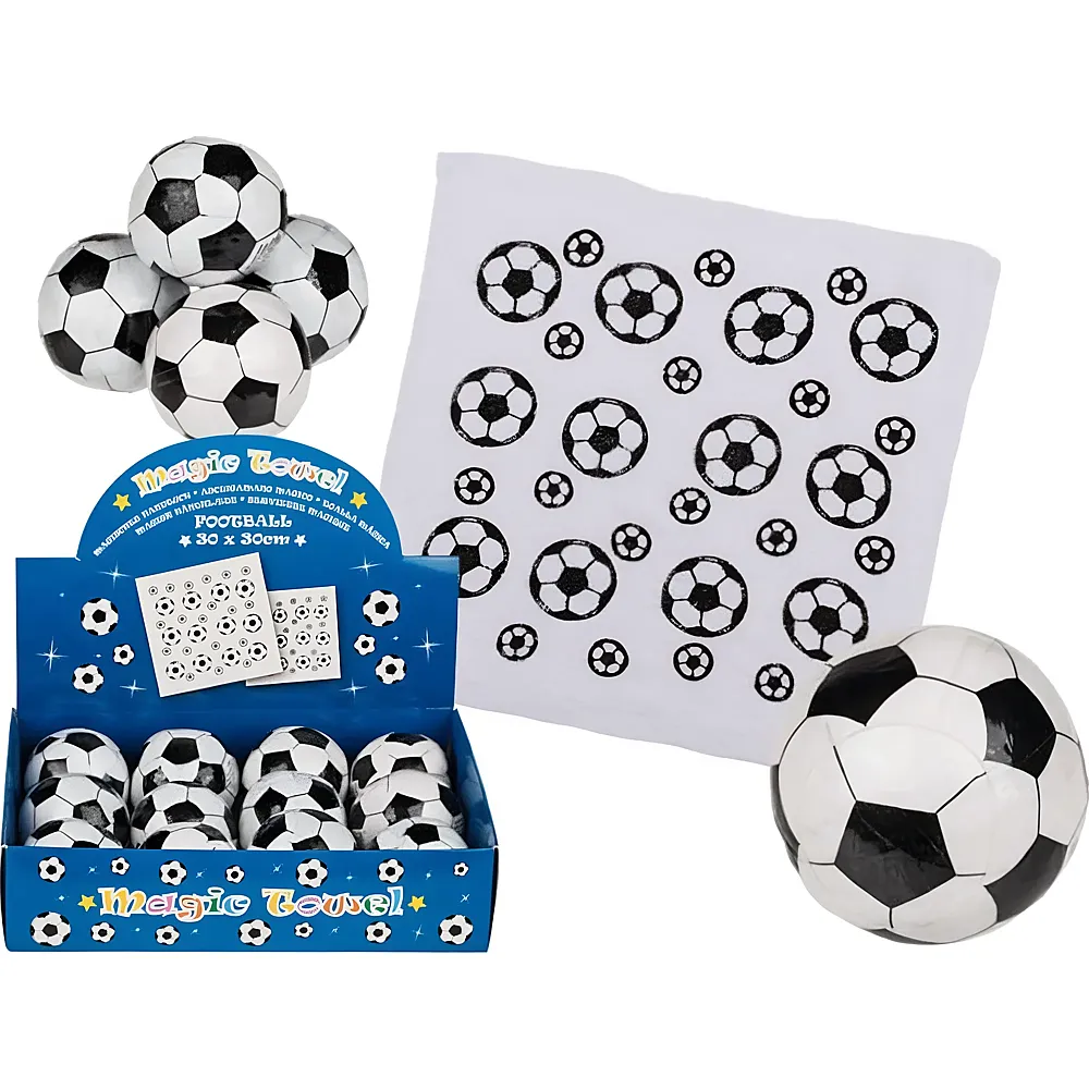 Magisches Baumwoll-Handtuch Fussball 30x30cm