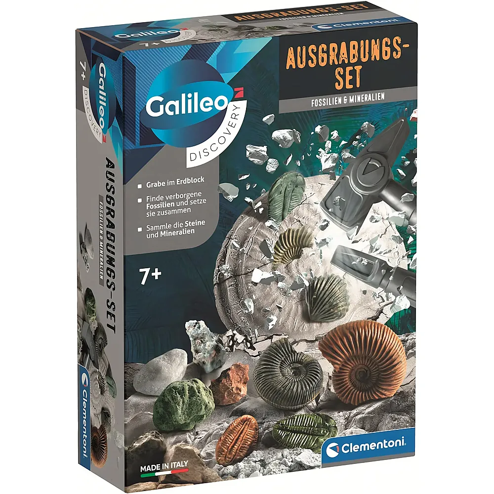 Clementoni Galileo Ausgrabungsset Fossilien & Mineralien