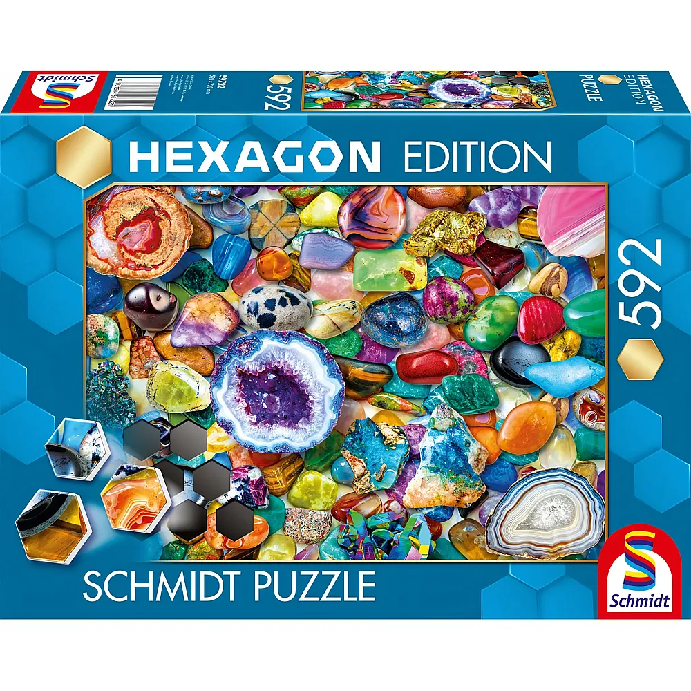 Schmidt Puzzle Hexagon, Edelstein-Potpourri - 592 Teile