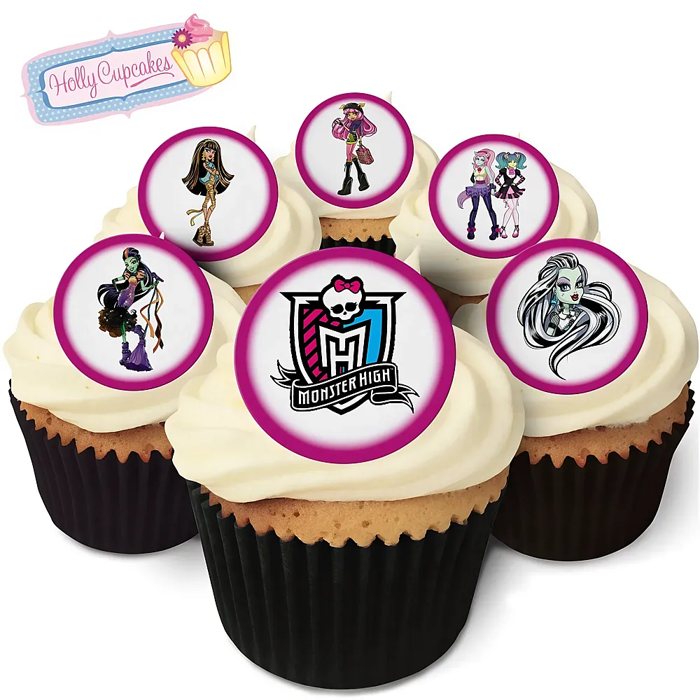 Holly Cupcakes Monster High Wundersch�ne essbare Kuchendekorationen - 24 Teile
