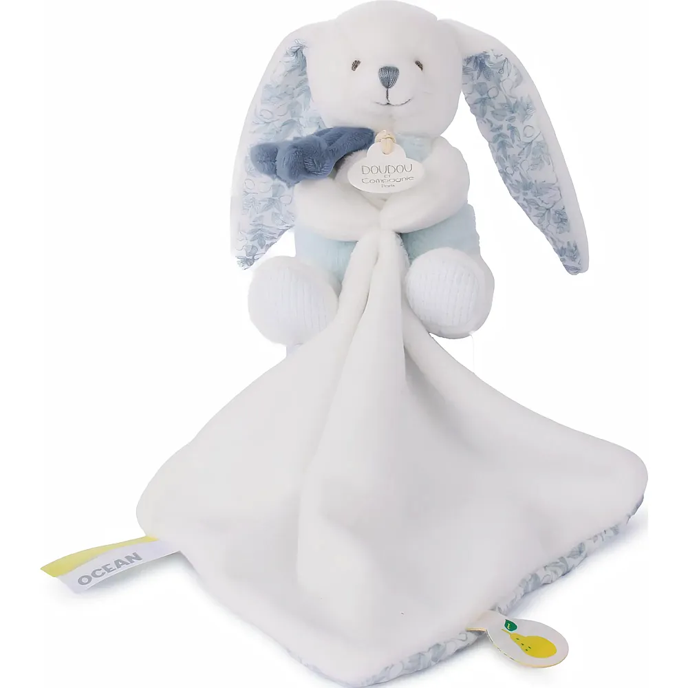 Doudou et Compagnie Hase mit Schmusetuch, blau 10cm