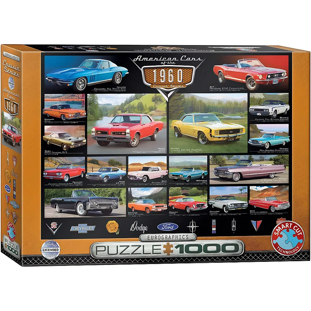 meinspielzeug - Eurographics Puzzle American Cars of the 1960s 1000Teile | Puzzle 1000 Teile