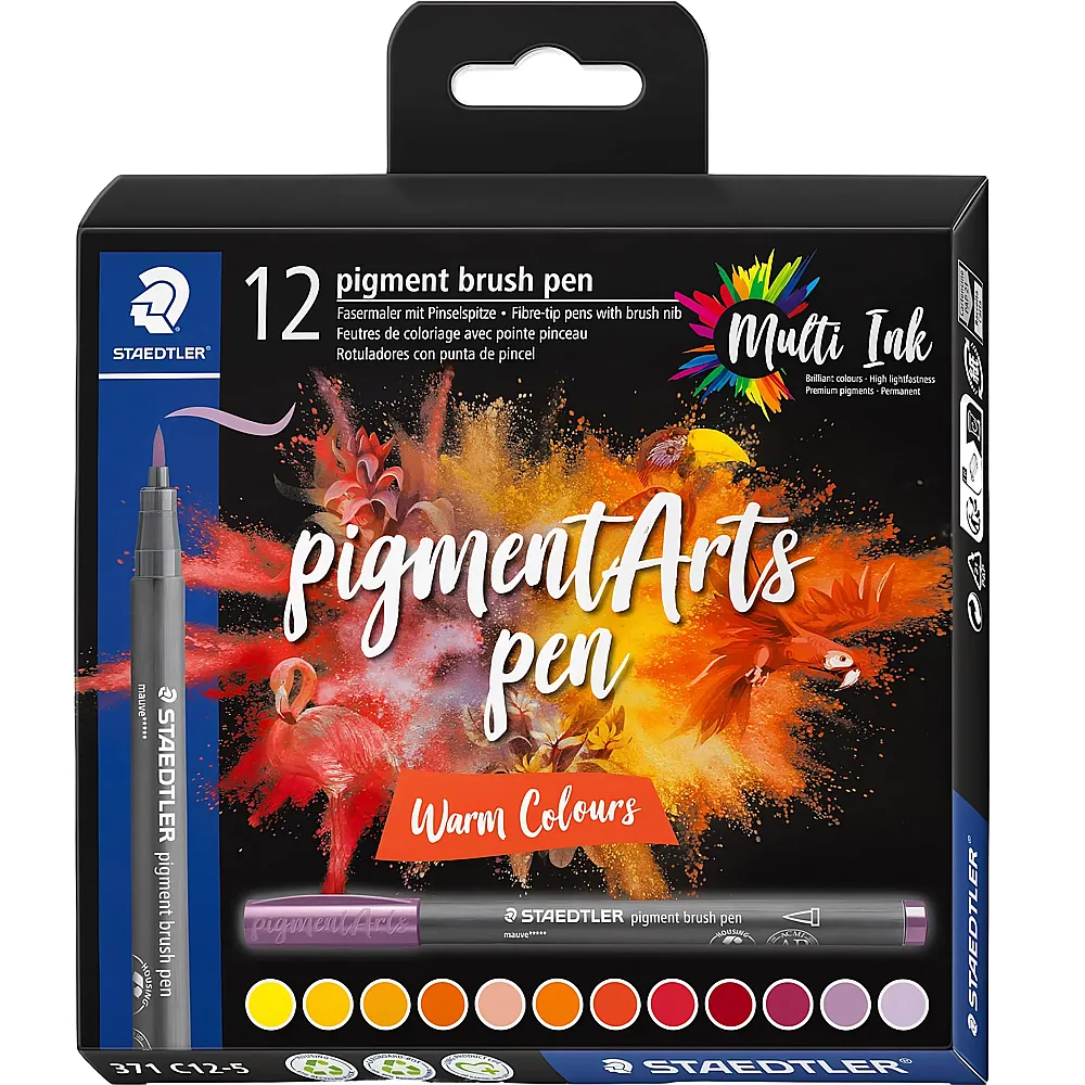 Staedtler Pigment Brush Pen - 12 Teile