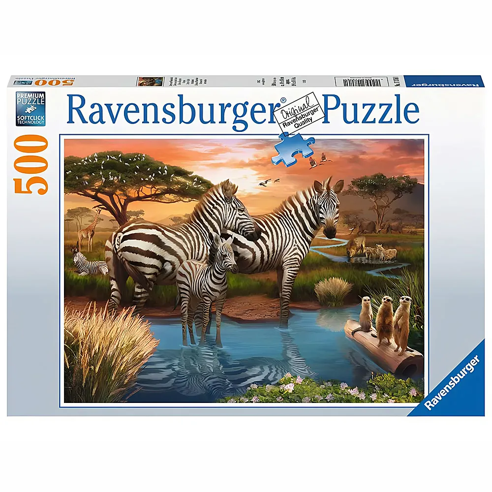 Ravensburger Puzzle Zebras am Wasserloch 500Teile