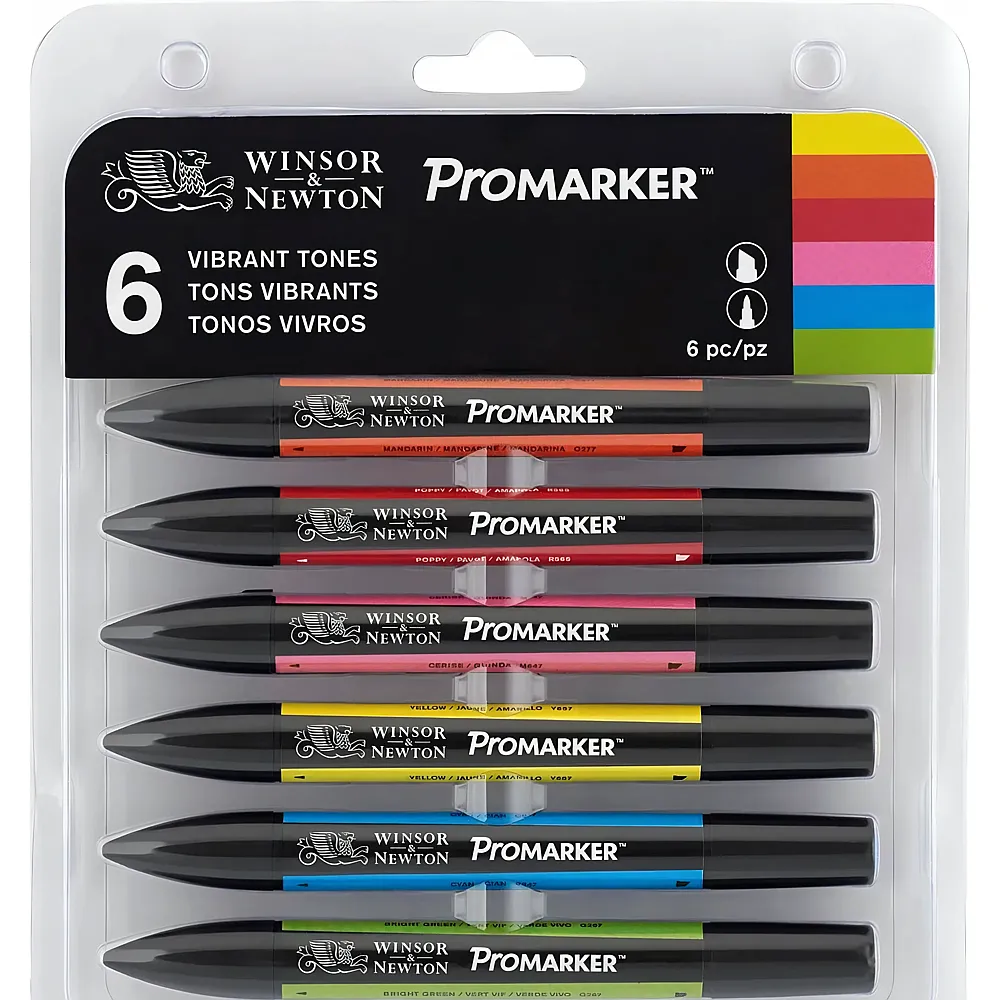 Winsor & Newton W&n Promarker 6er Set Lebendige Tne