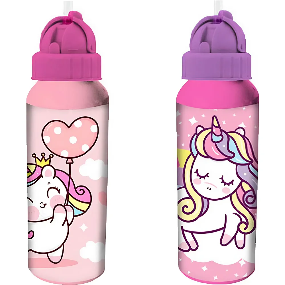meinspielzeug - Coriex Einhorn Trinkflasche 550ml aus Aluminium, 6.5x21x6.5cm