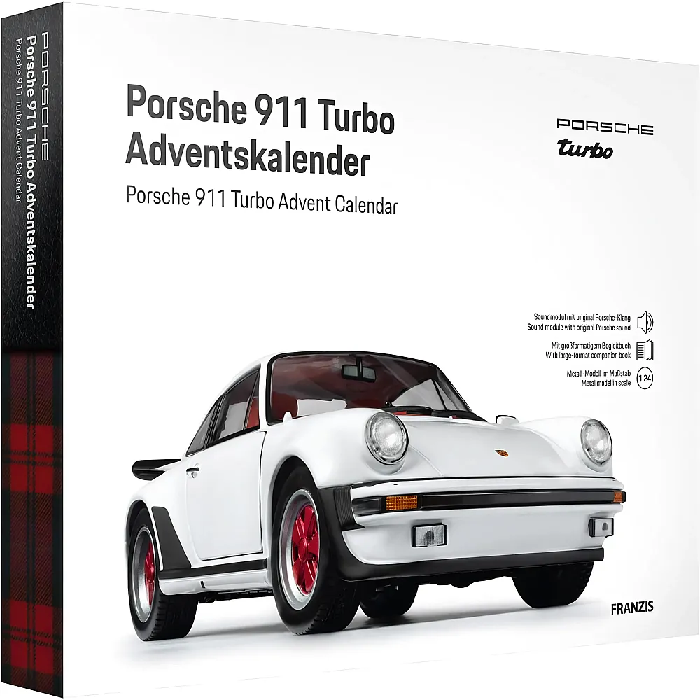 Franzis Modellfahrzeug Adventskalender Porsche 911 Turbo Weiss
