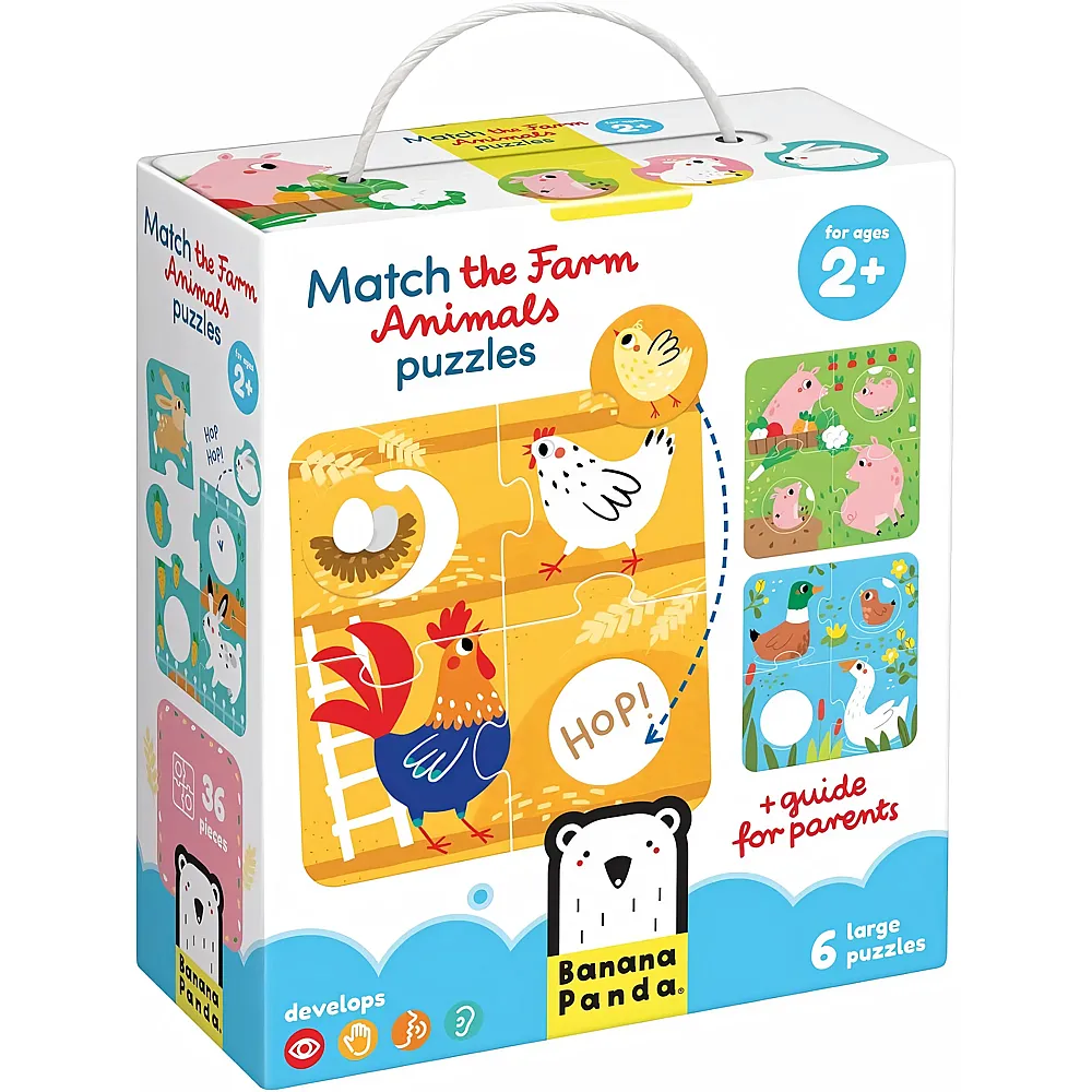 Banana Panda Puzzle 6in1 Finde die gleichen Nutztiere 4Teile