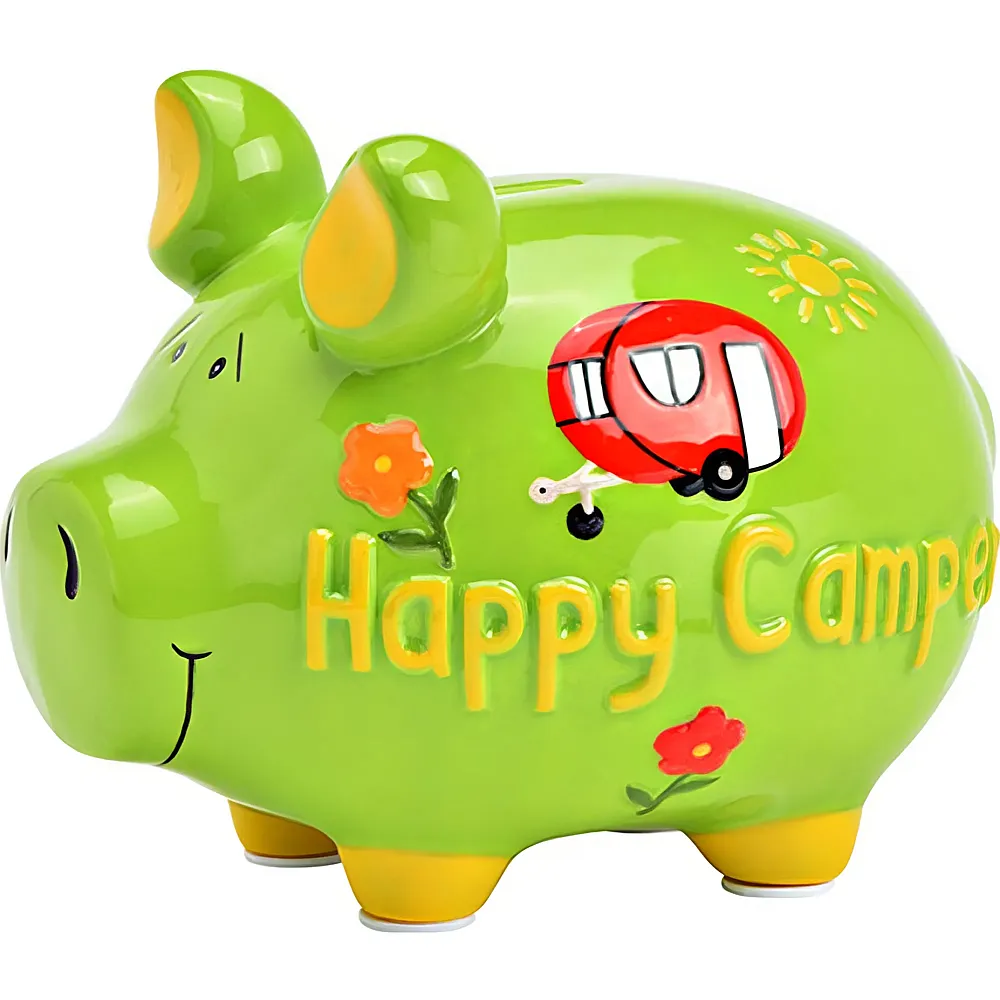 Cepewa Sparschwein Happy Camper aus Keramik | Dekoration