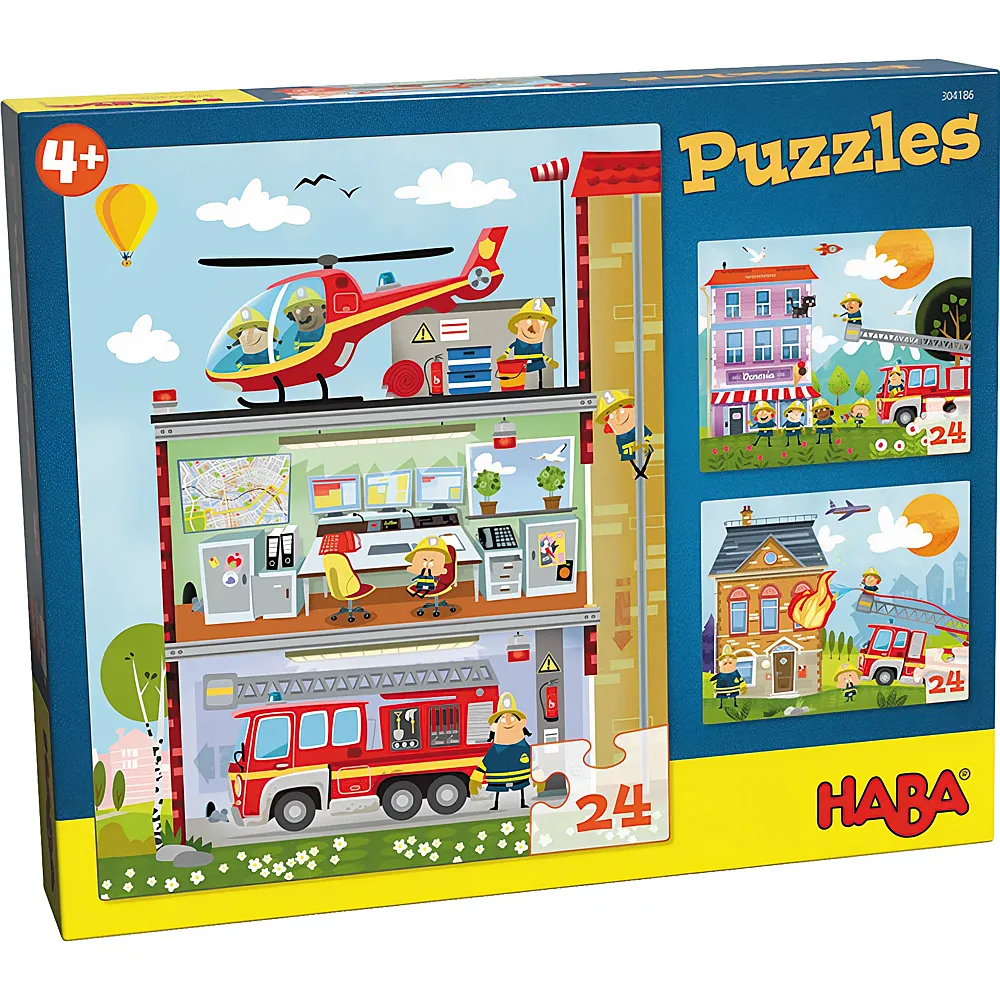 HABA Puzzle Kleine Feuerwehr 3x24