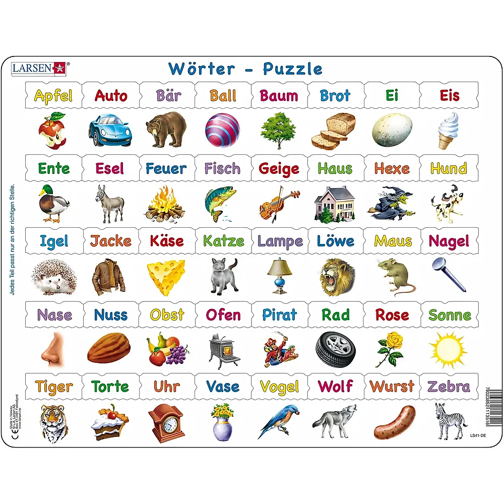 Larsen Puzzle Lesen lernen - Rahmenpuzzle