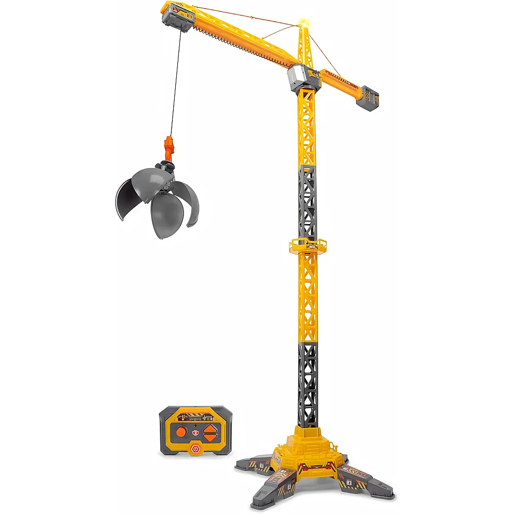 DICKIE Titan Radiokran mit Funksteuerung, 150 cm, 360 drehbar, mit Licht und USB, inklusive Zubeh�r