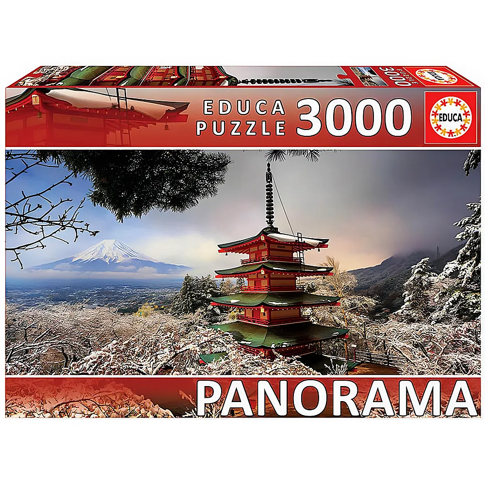 Educa Puzzle Panorama Mount Fuji and Chureito Pagoda 3000Teile