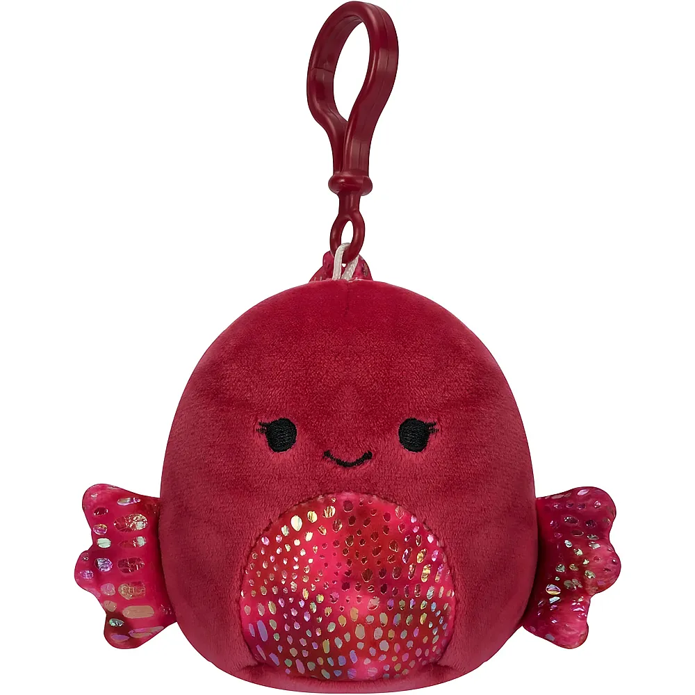 meinspielzeug - Squishmallows Clip-on Barella der Himbeer Kampffisch - 9 cm | Accessoires