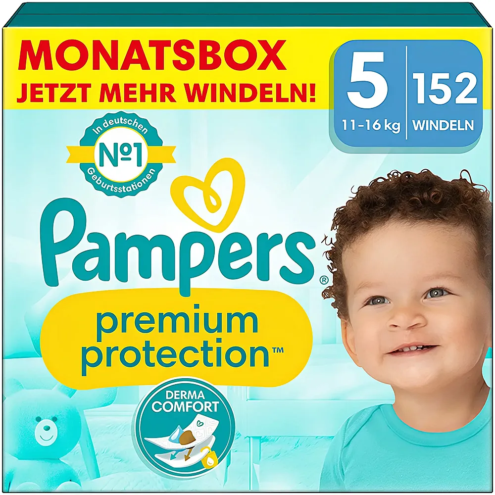 Pampers Premium Protection Windeln Monatsbox 152Stck | Wickeln
