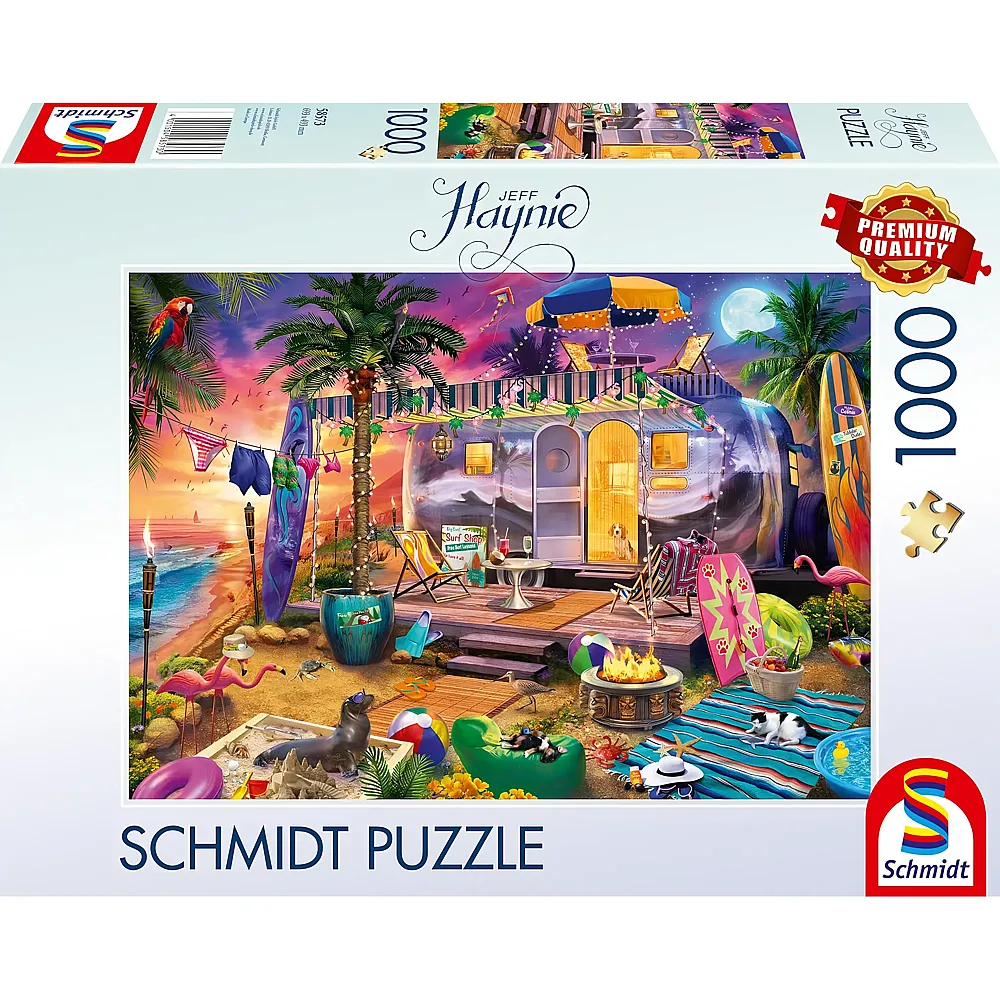Schmidt Puzzle Jef Haynie Mit dem Wohnwagen am Meer - 1000 Teile