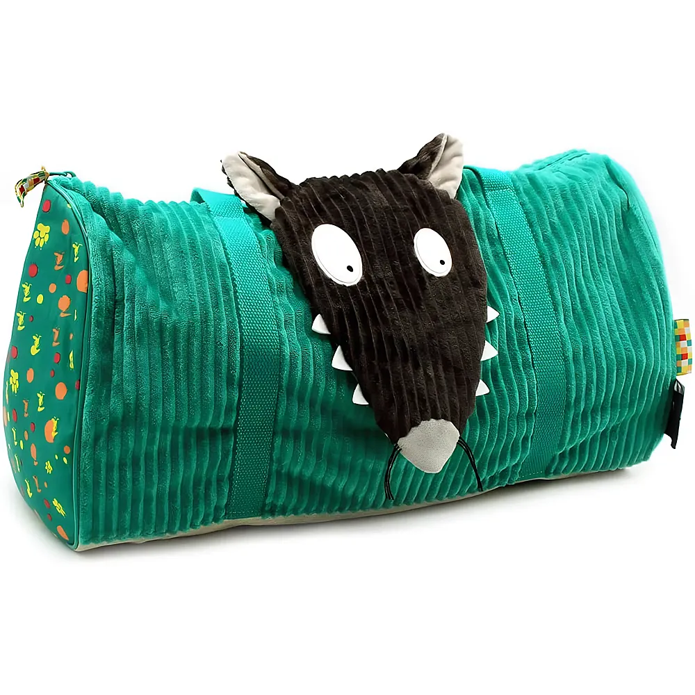 Les D�glingos Wochenendtasche Wolf X Wochenendtasche f�r Kinder aus Samt  Baumwolle und recyceltes Polyester  ideal f�r Reisen 
