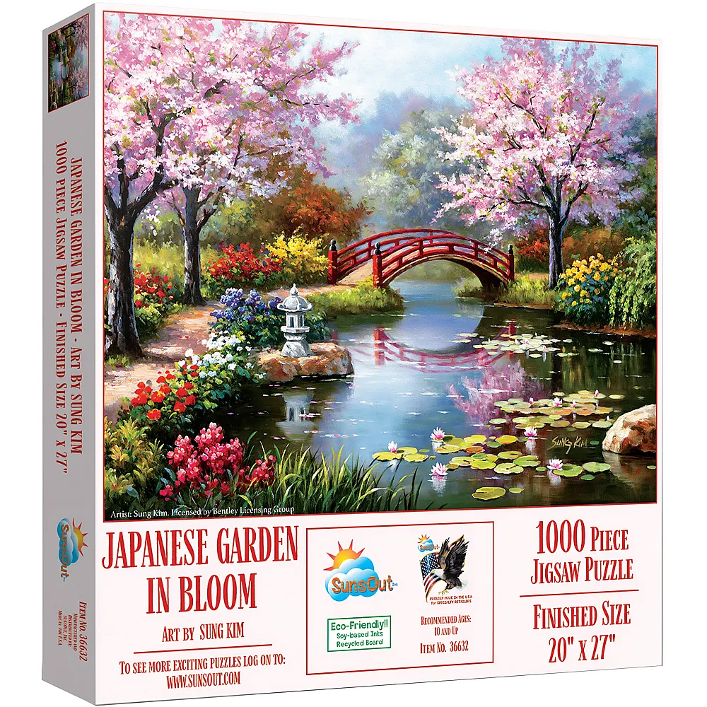 SunsOut Puzzle Sung Kim Japanese Garden in Bloom - 1000 Teile