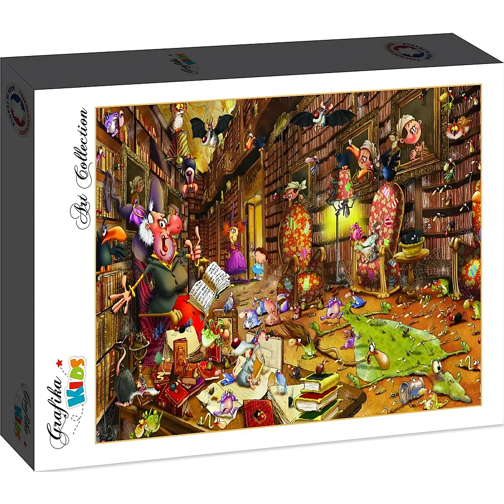 Grafika Puzzle Art Collection Franois Ruyer Grafika Kids Die Hexe in der Bibliothek - 12 Teile