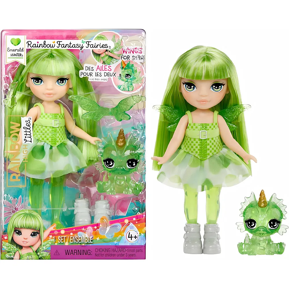 MGA Rainbow High Littles Rainbow Fantasy Fairies & Pet - Emerald