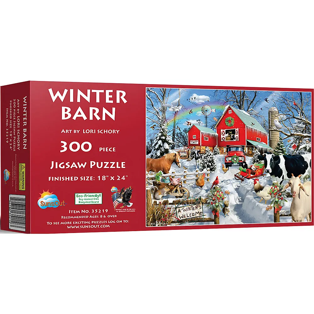 SunsOut Puzzle Lori Schory Winter Barn - 300 Teile