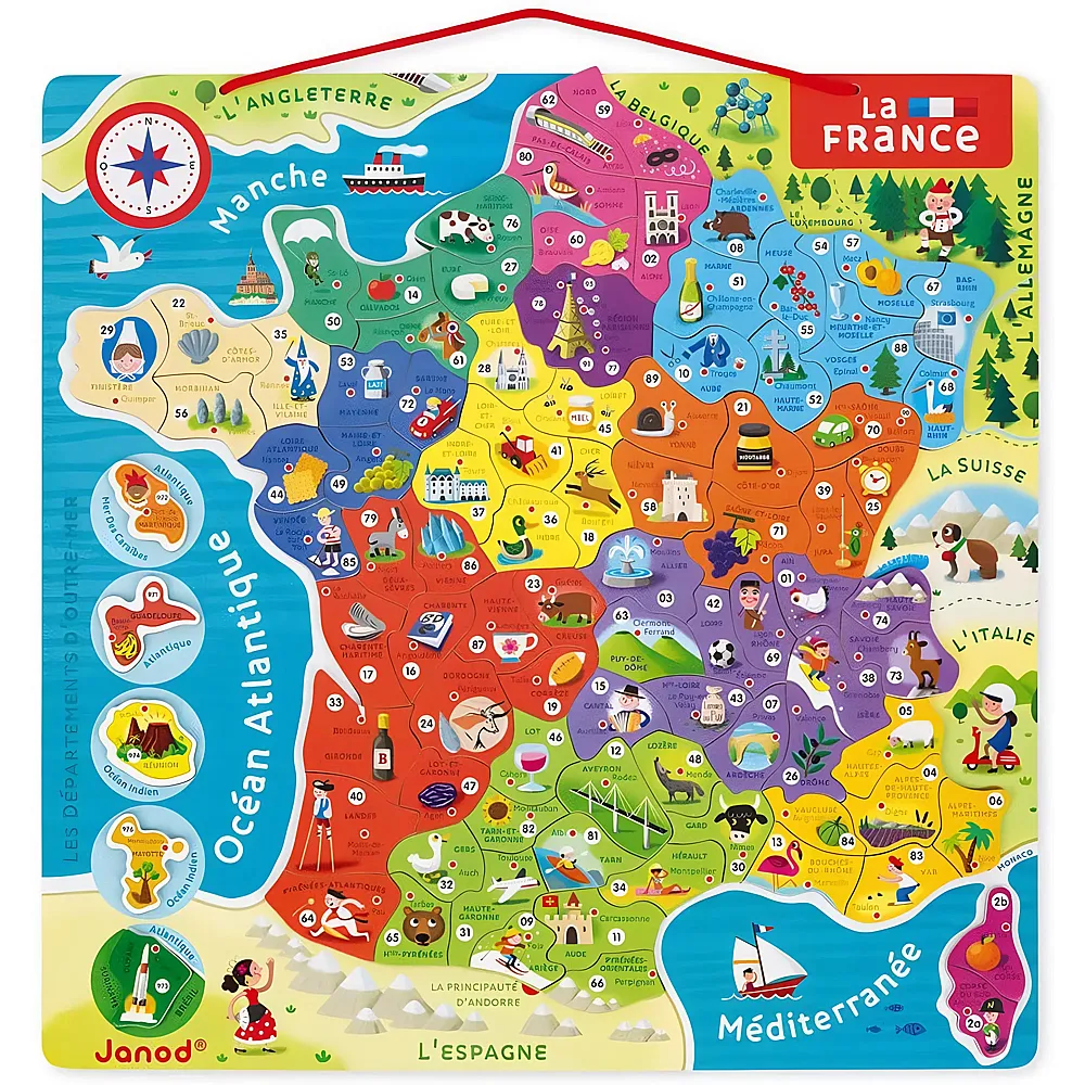 Janod Puzzle La France - 93 Teile