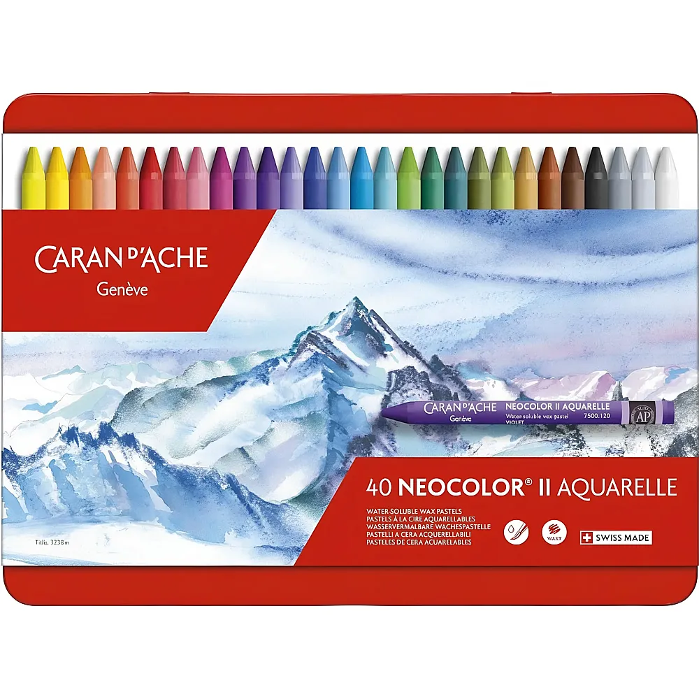 Caran d'Ache Neocolor 2 - Aquarelle Metallschachtel - 40 Teile