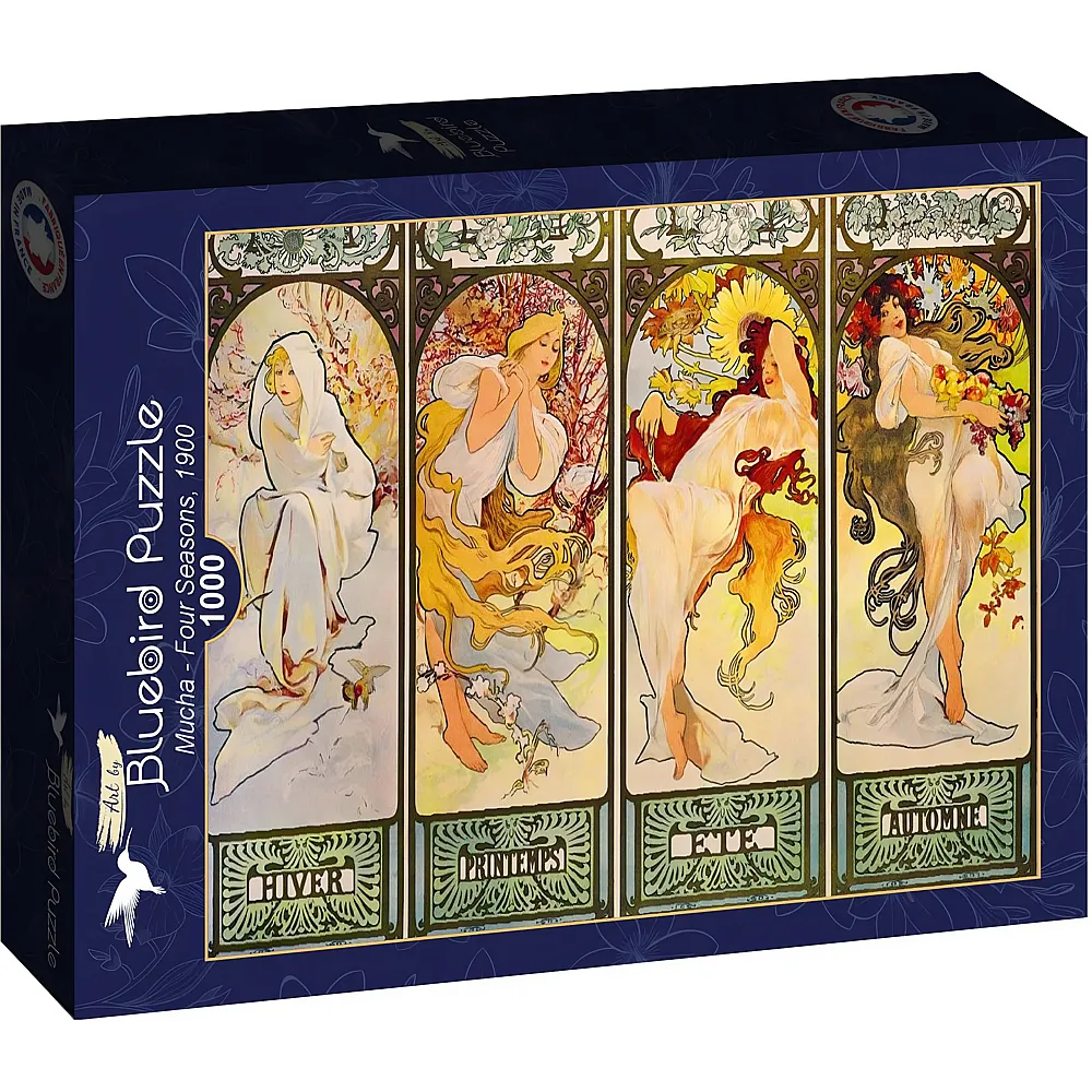 Bluebird Puzzle Alfons Mucha Four Seasons, 1900 1000Teile