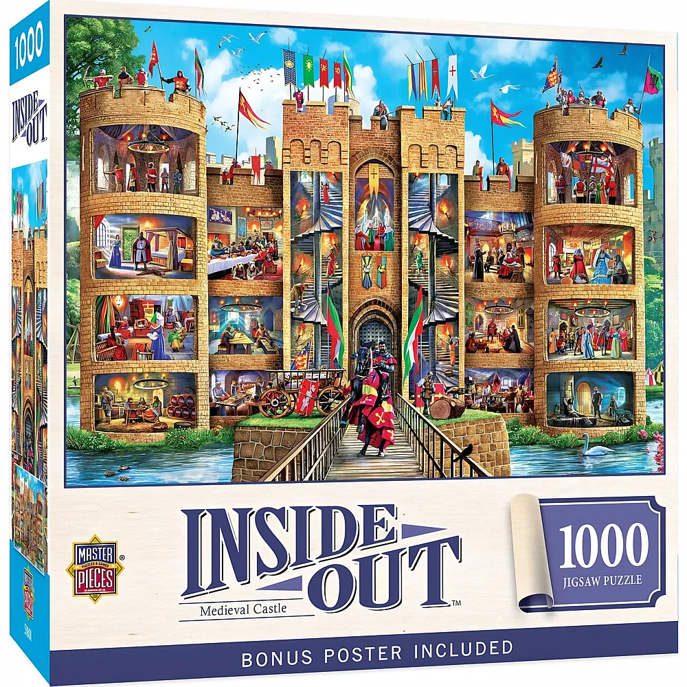 Master Pieces Puzzle Inside Out Mittelalterliche Burg - 1000 Teile
