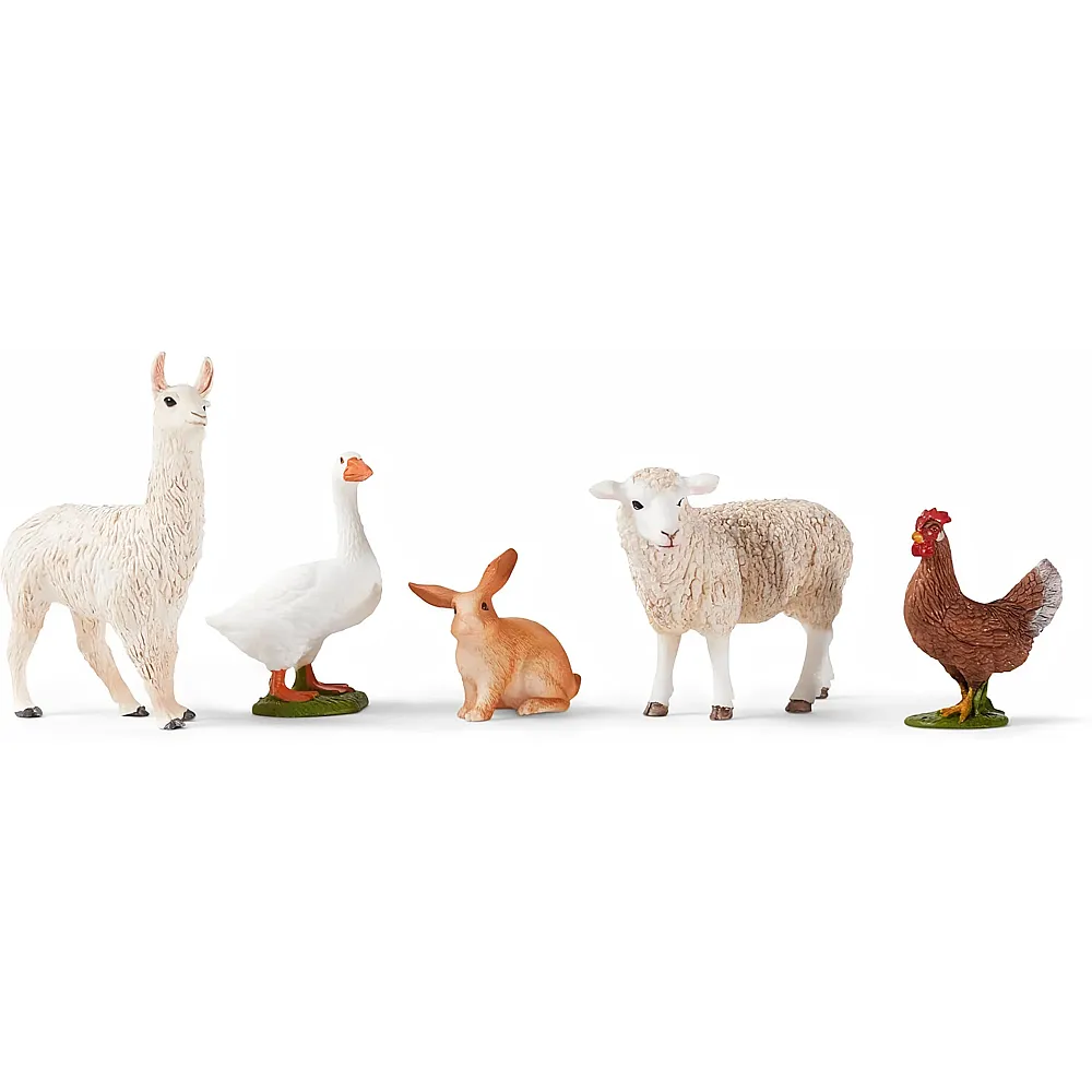 Schleich Farm World Farm animals set with rabbit, goose, chicken, sheep and llama