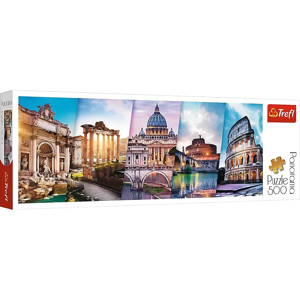 Trefl Puzzle Panorama Collage Rom, Italien - 500 Teile