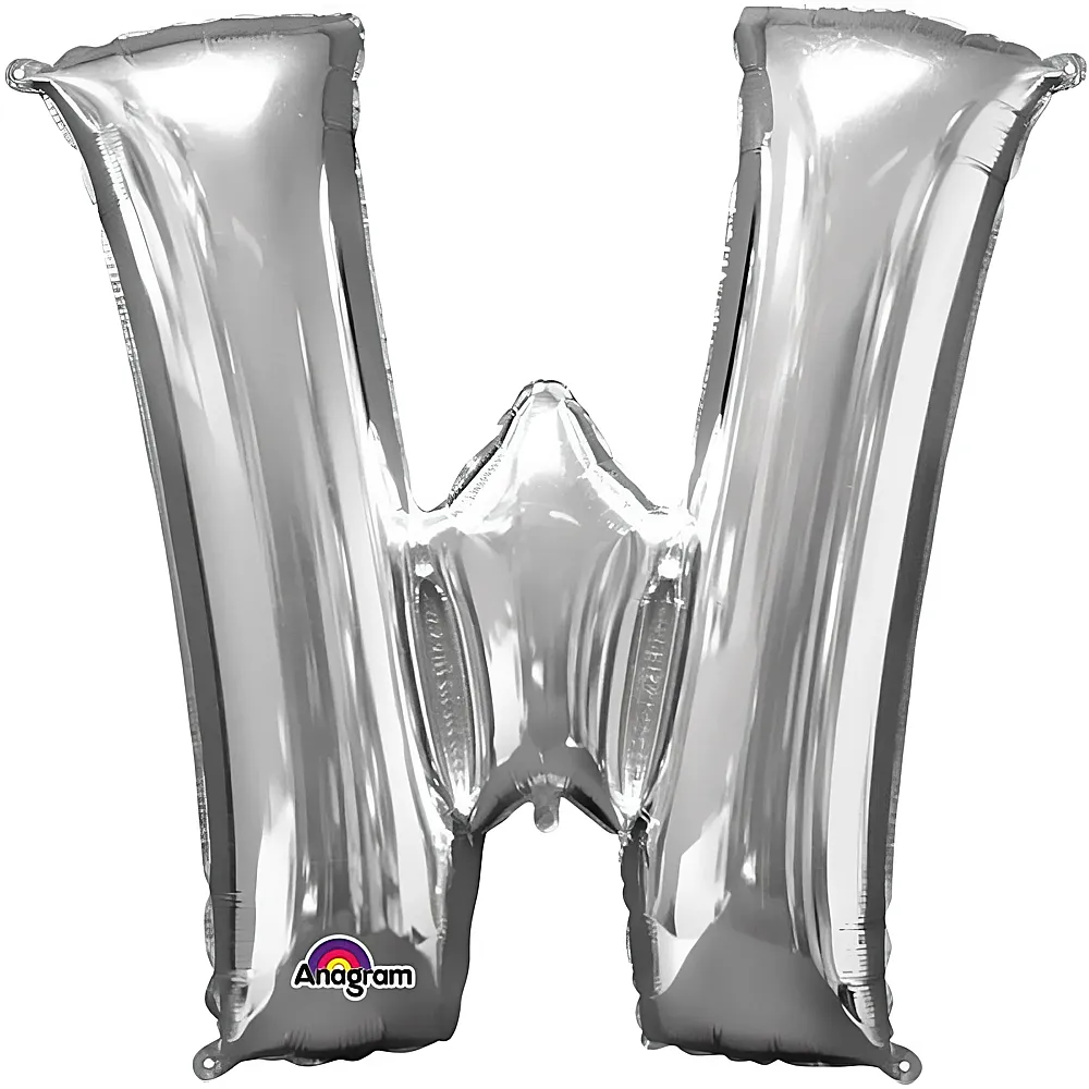 Amscan Buchstaben Silber Folienballon Buchstabe W Silber 93cm | Kindergeburtstag