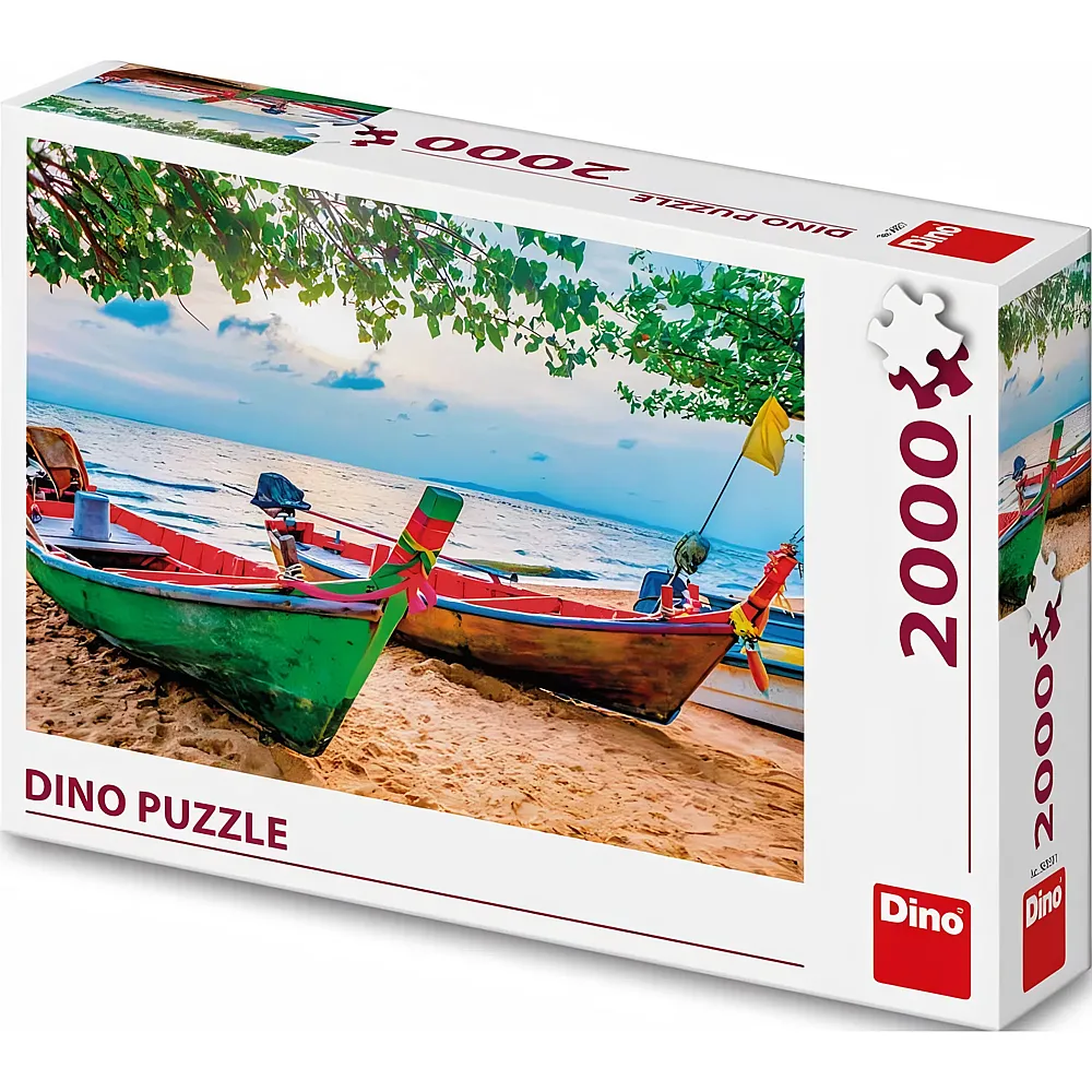 Dino Puzzle Fischerboote am Strand 2000Teile
