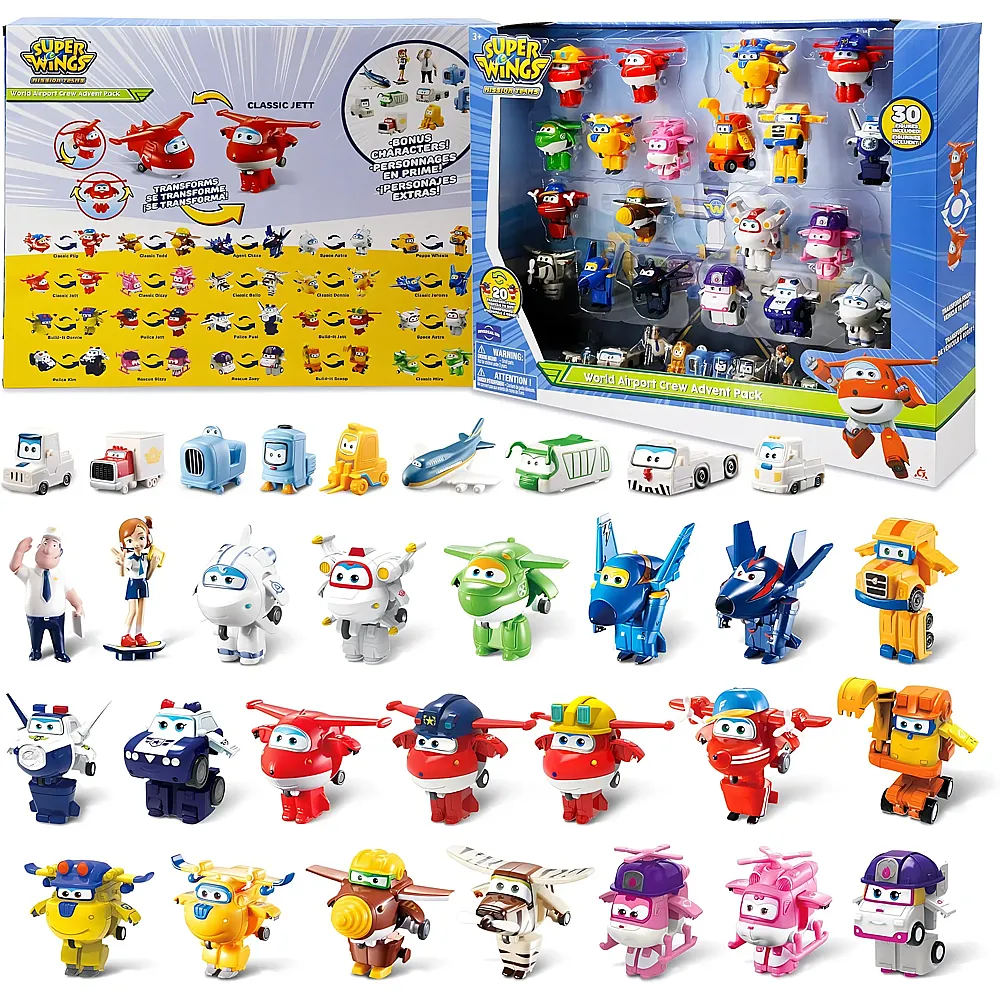 Alpha Toys Super Wings Transform-a-Bots World Airport Crew 30Teile