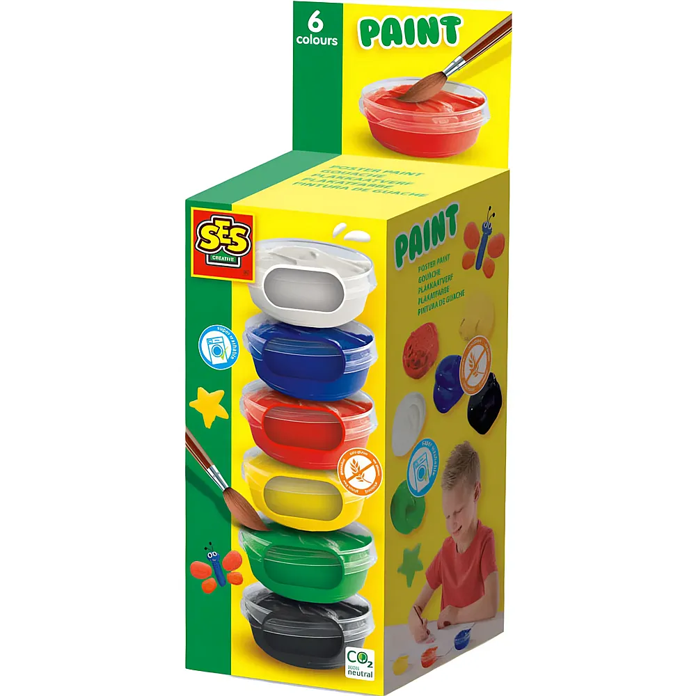 SES Kreativ Plakatfarbe 6x45ml