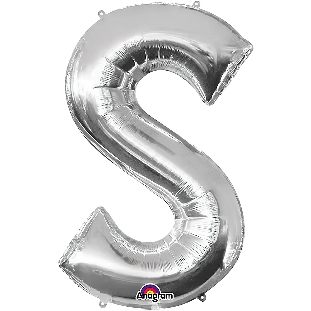 Amscan Buchstaben Silber Folienballon Buchstabe S Silber 93cm | Kindergeburtstag