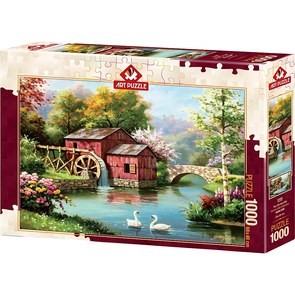 Art Puzzle Red Old Mill - 1000 Teile