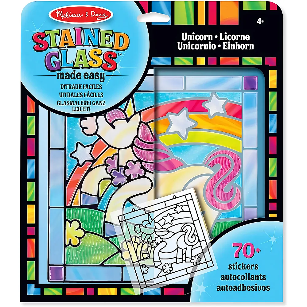 Melissa & Doug  Stained Glass - Unicorn  Arts & Crafts  Developmental Toy  3+  Gift for Boy or Girl