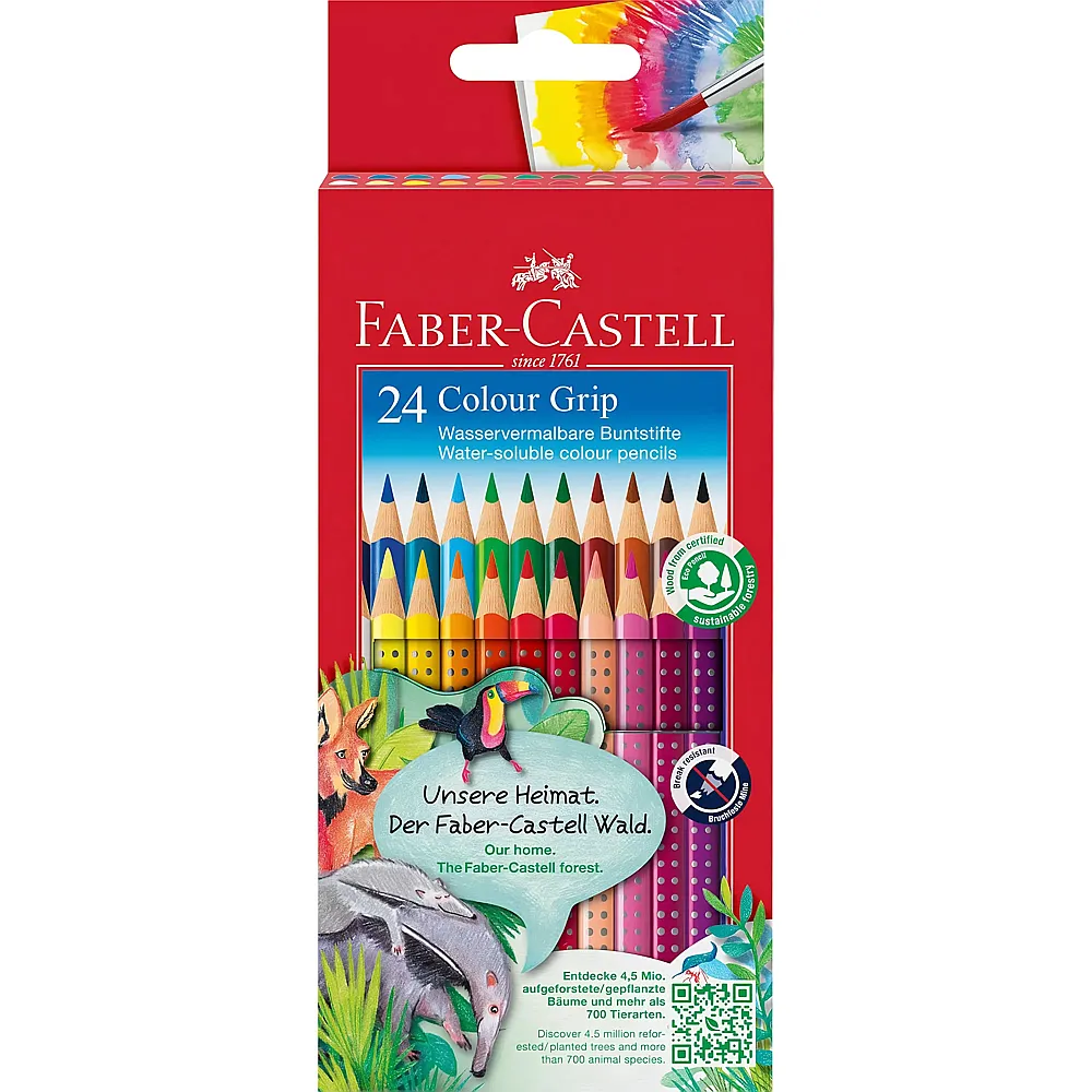 Faber-Castell Colour Grip Buntstifte 2001 - 24 Teile | Farbe & Kreide
