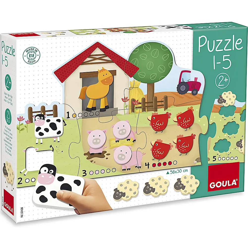 GOULA Puzzle Bauernhof 1-5