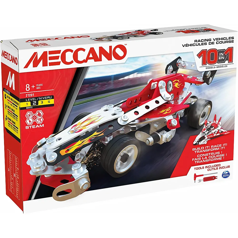 meinspielzeug - Meccano 10in1 Rennfahrzeuge 225Teile | Technische Baus�tze