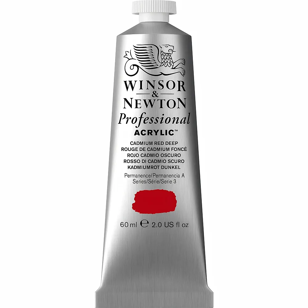 meinspielzeug - Winsor & Newton W&n Prof. Acrylfarbe 60ml Tube Kadmiumrot Dunkel