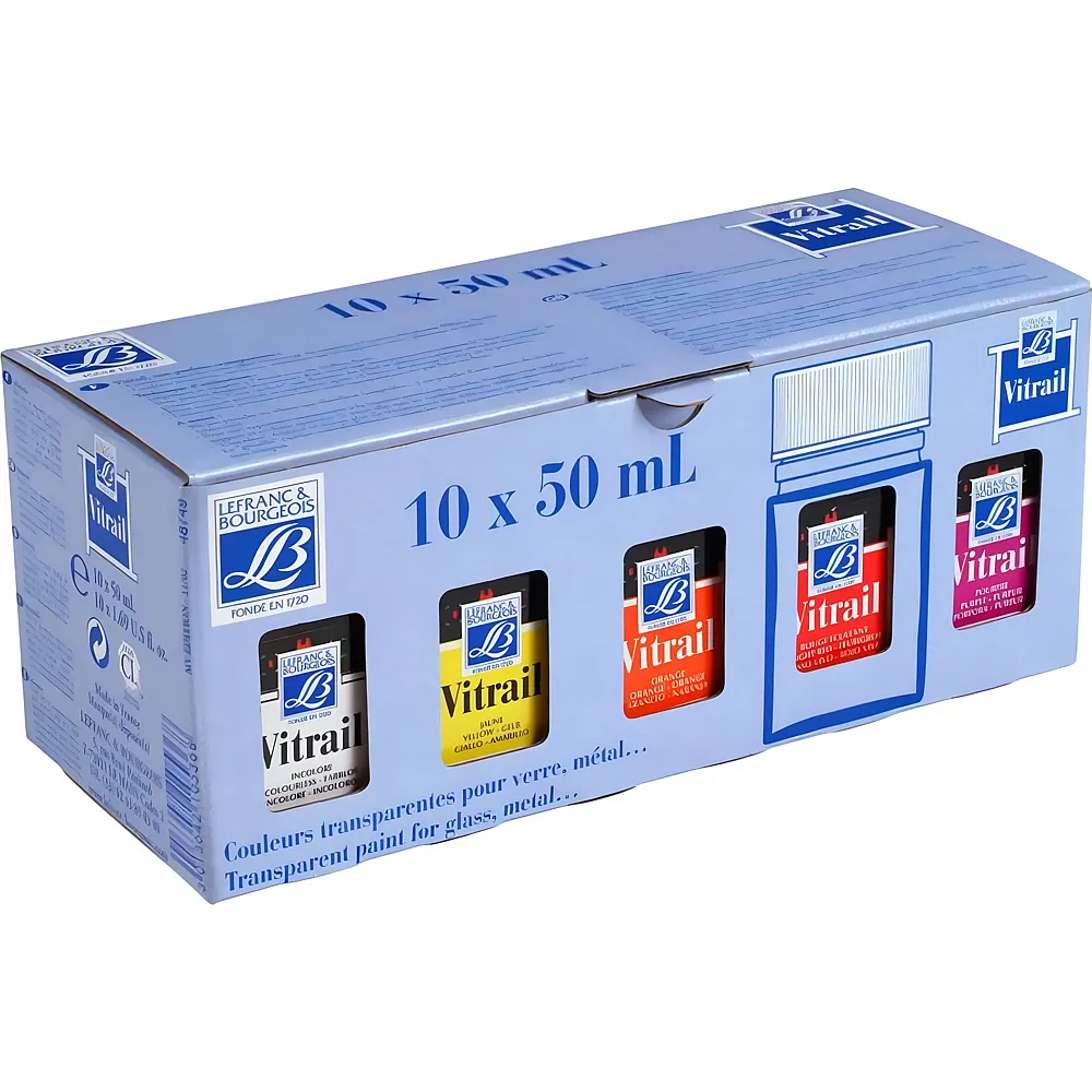 Lefranc Bourgeois Lfb Assortiment Vitrail 10x50ml - Suche