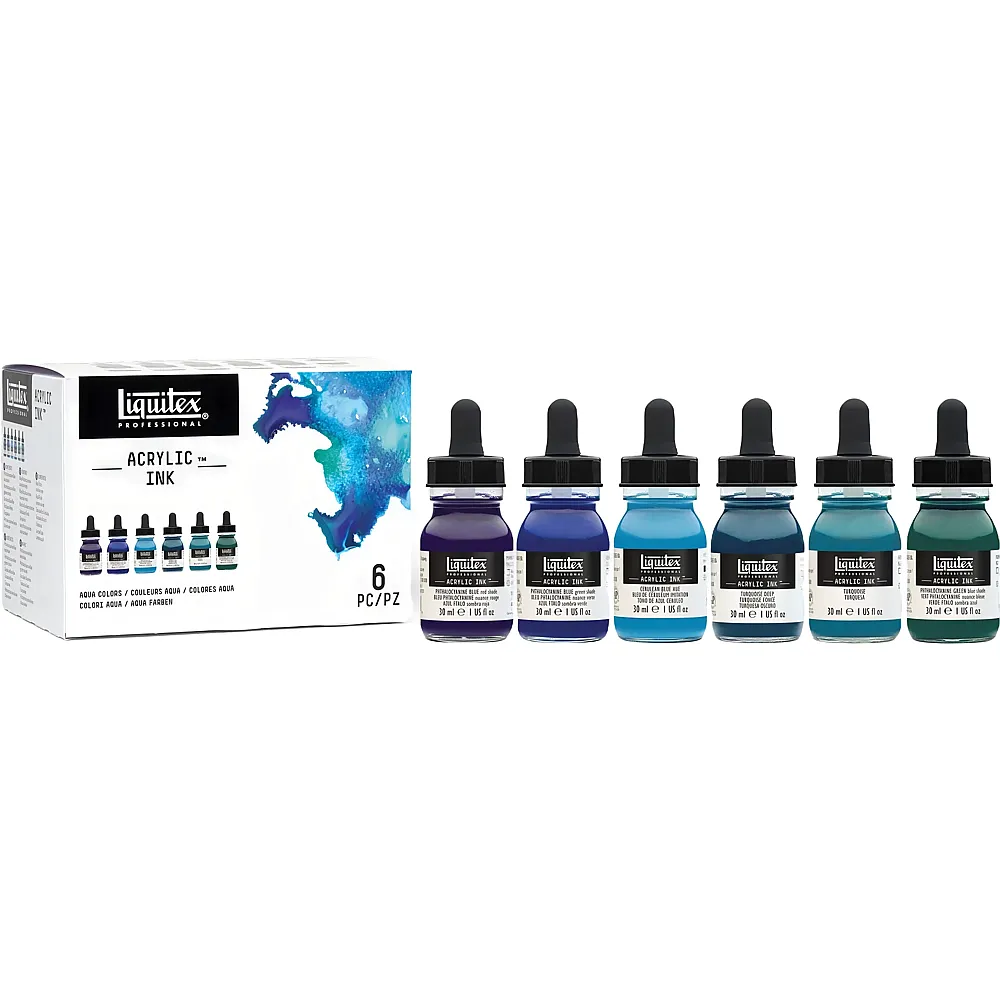 Liquitex Professional Acrylfarben - Ink, Tusche im Set Wassert�ne 6x30ml